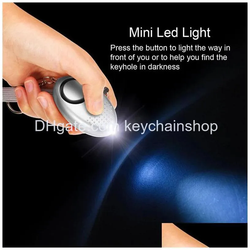 130 db safe sound personal alarm keychain with led lights home self defense electronic device for women girls