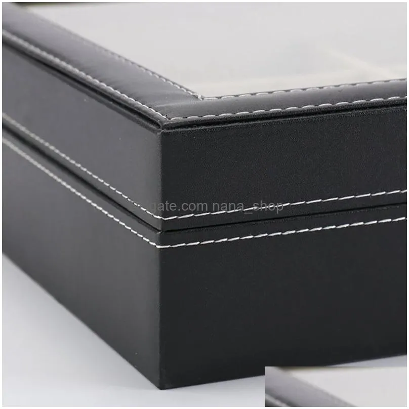 creative leather 6 watch boxes jewelry case and 3 piece eyeglasses storage sunglass glasses display case organizer