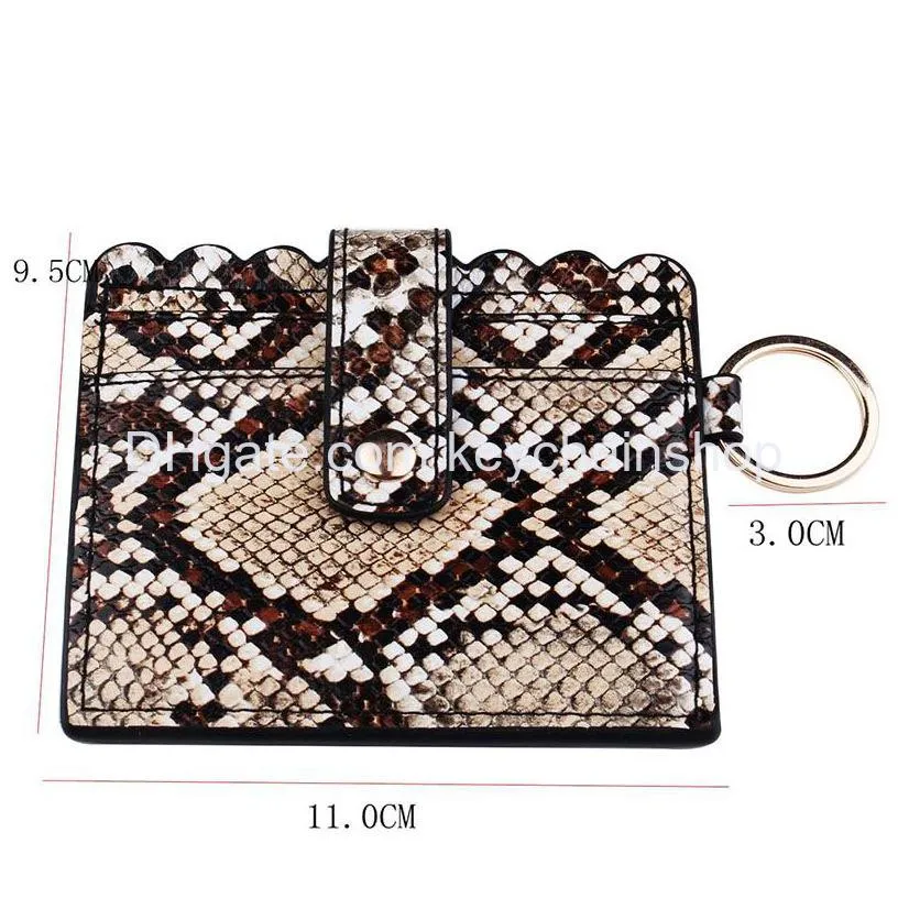 in stock leather pu multi-card slot credit card bag holder fashion keychain cards bags for women
