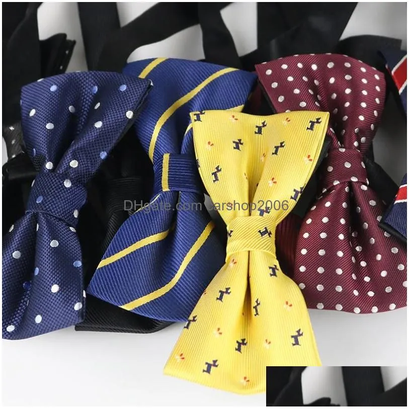 design mix colors classic bow tie floral mens bowtie polyester jacquard plaid bows male party wedding fashion accessories