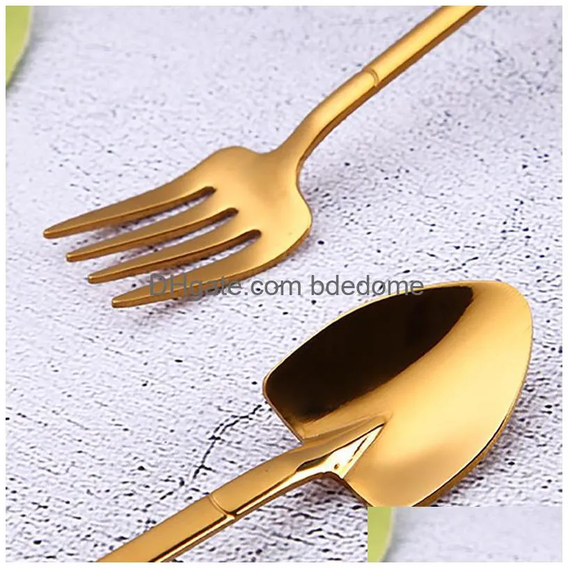 update coffe spade spoon fork food grade 304 stainless steel coffee spoon stirring spoons home kitchen dining flatware tableware forks drop