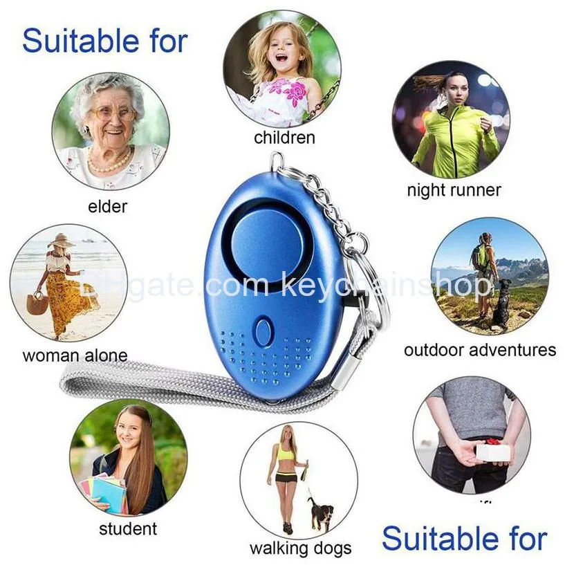 130db egg shape self defense alarm girl women security protect alert personal safety scream loud keychain alarms
