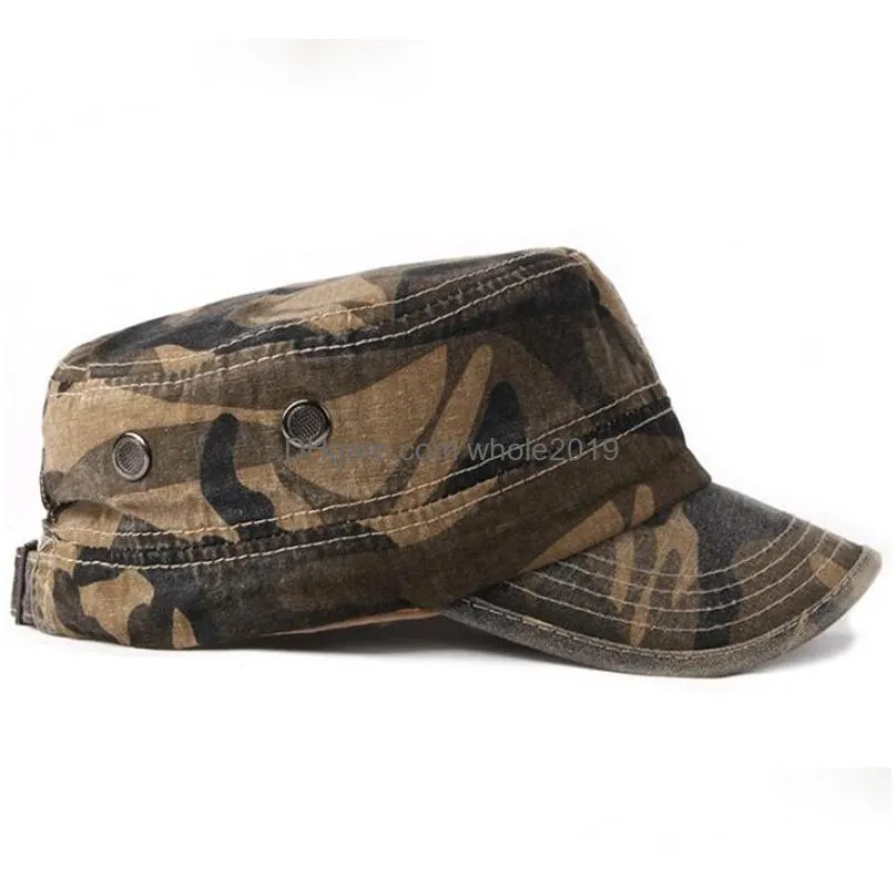 simple adjustable male military ball hats camouflage flat hat men cotton ladies sun caps