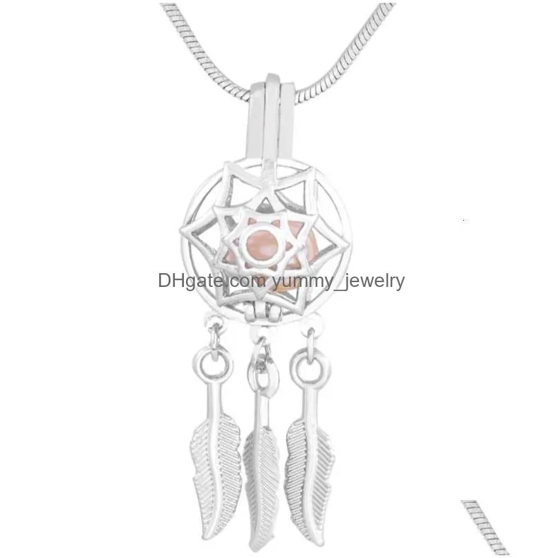 dhs 251 styles pearl cage pendant opening cages locket charm and 925 sterling silver smooth snake chains fashion diy jewel