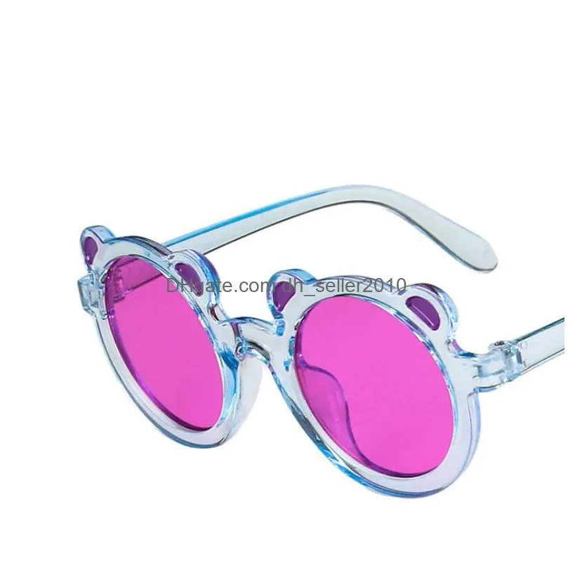 cute cartoon lovely kids sunglasses bear shape frame girls children sun glasses round street beat baby boy eyeglasses