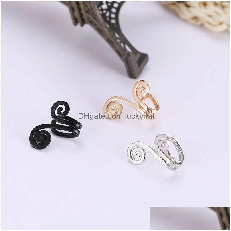 designer clip on ear cuff tightening spell non-piercing ear clips fake cartilage earring jewelry for women men wholesale girl gifts