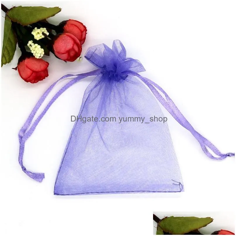 multifunction drawstring organza jewelry pouches packaging display for diy wedding gift beads bags