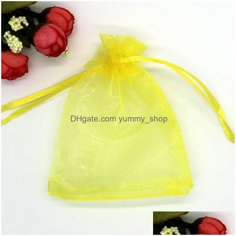 multifunction drawstring organza jewelry pouches packaging display for diy wedding gift beads bags