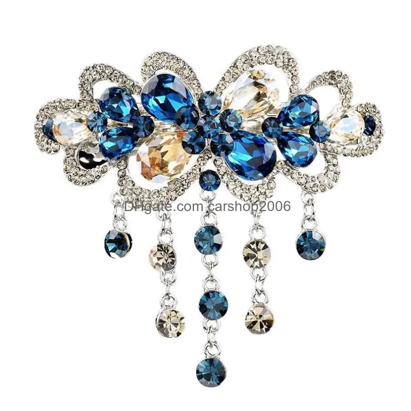 women barrettes crystal hair claw vintage hairpin heandband korean spring clip shiny rhinestone hairs accessories