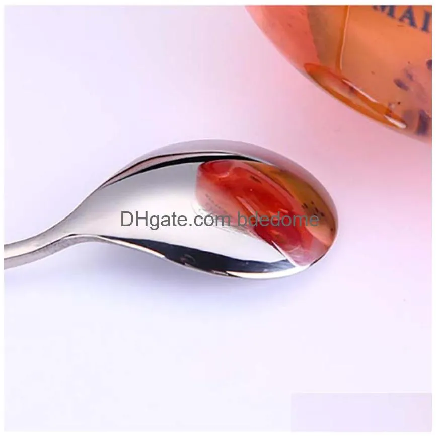 gold music note coffee spoon stainless steel home kitchen dining flatware ice cream dessert spoons cutlery tool