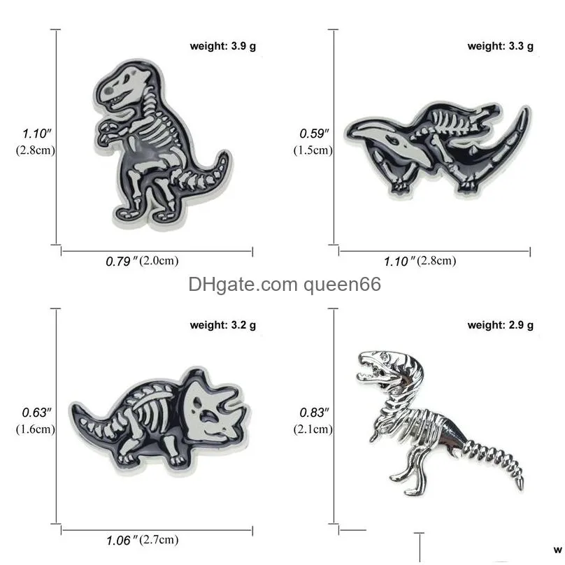 creative mini dinosaur lapel brooch punk ancient animals enamel pin hat badge kids friends jewelry gifts