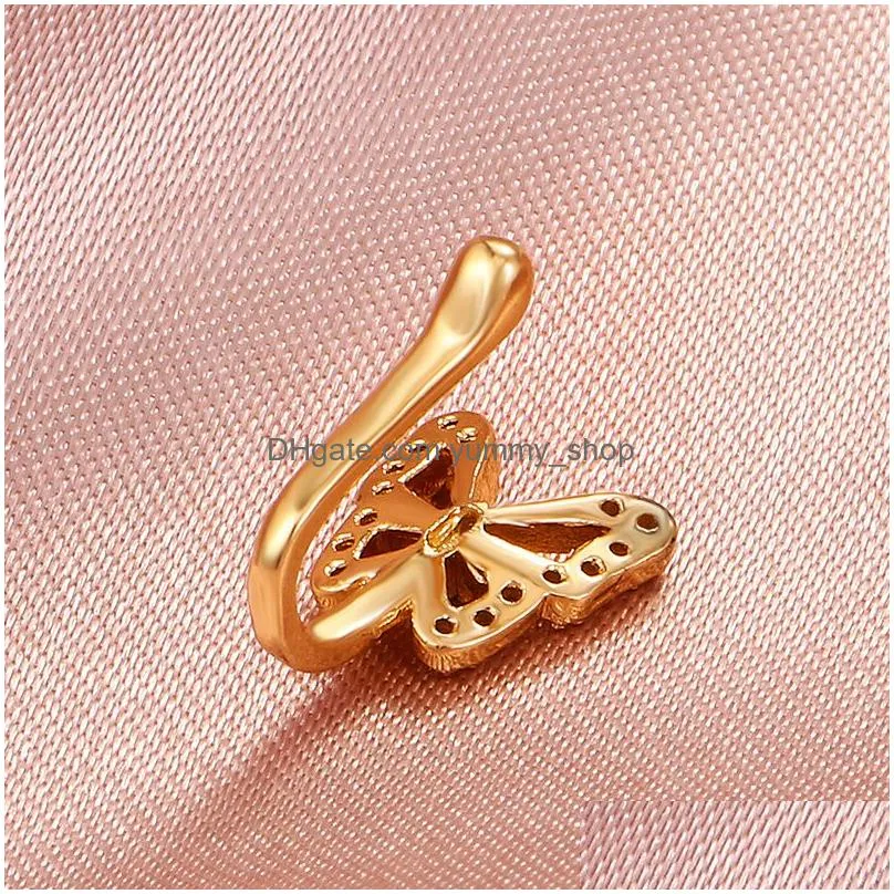 fashion butterfly shape clip on nose rings star fake piercing cross jewelry piercing