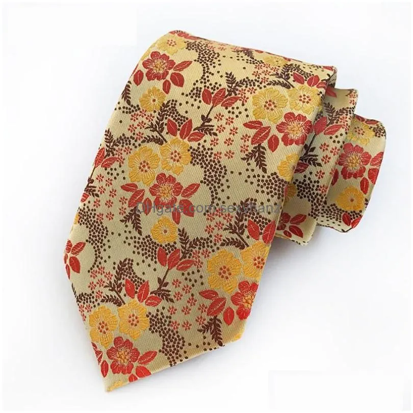 classic fashion men skinny tie colorful floral polyester 8cm width necktie party gift accessory