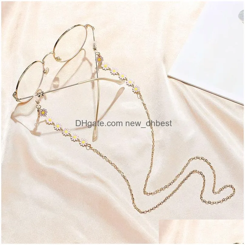 fashion sunflowers gold eyeglasses chain sunglasses necklace mask lanyard simple hollow star moon glasses chain jewelry for women