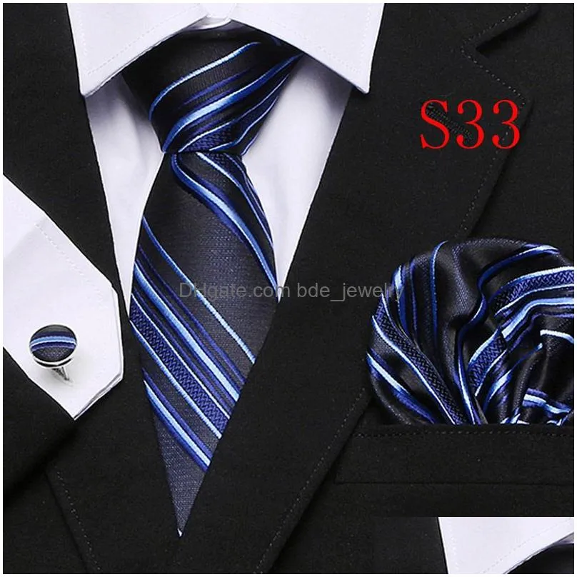 fashion business black floral neck tie set paisley polyester mens strip ties for men formal luxury wedding neckties