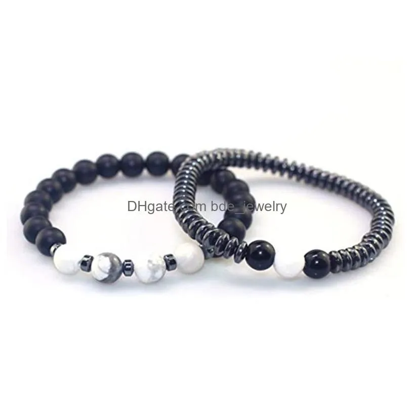 casual irregular hematite lava stone strand bracelet men fashion 8mm natural tiger eye beads couples bracelets for women friends