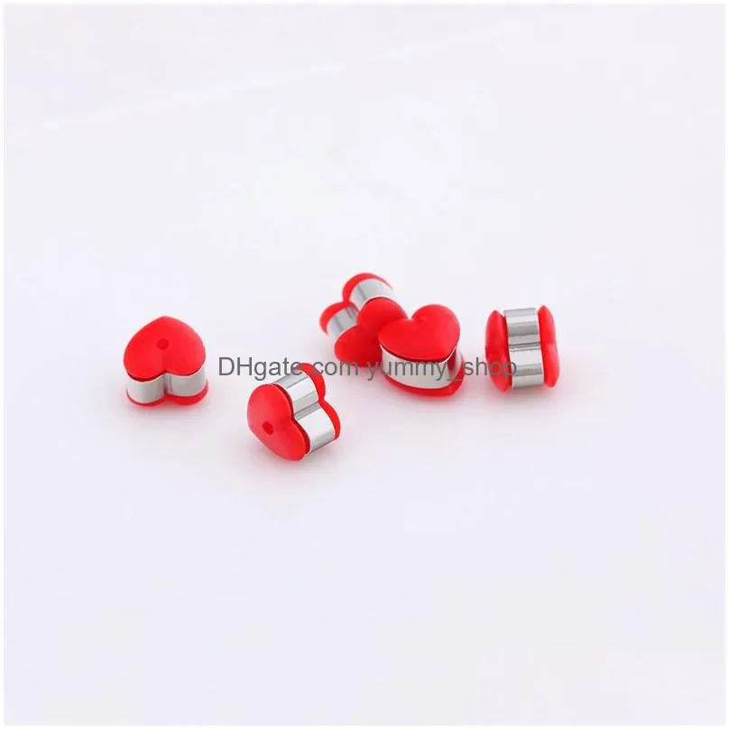 classic heart soft silicone stainless steel earring ear plug for women men diy parts jewelry accessories