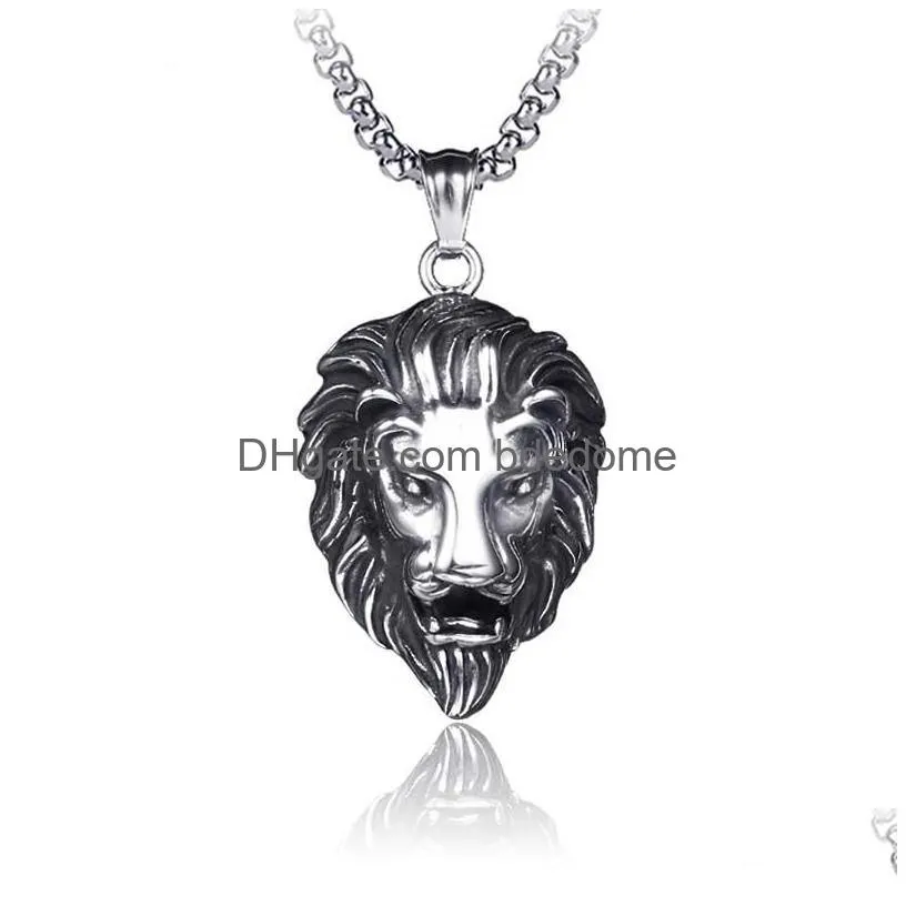retro animal leopard head pendant necklace stainless steel celtic necklace chain for men women fashion fine jewelry