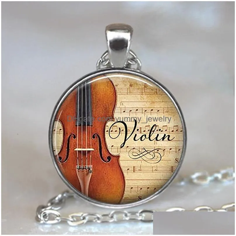 retro music roses necklace treble musical note pendant glass dome musician music student lovers gift fashion jewelry necklace