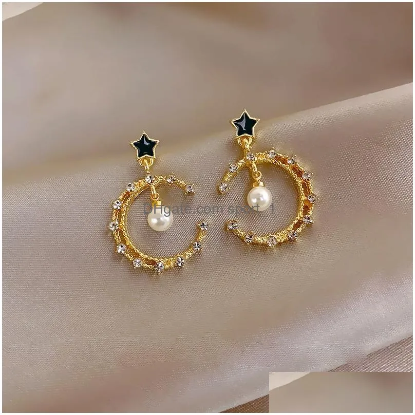 korean micro pave zircon stud earrings for women simple elegant gold color geometric metal fashion jewelry