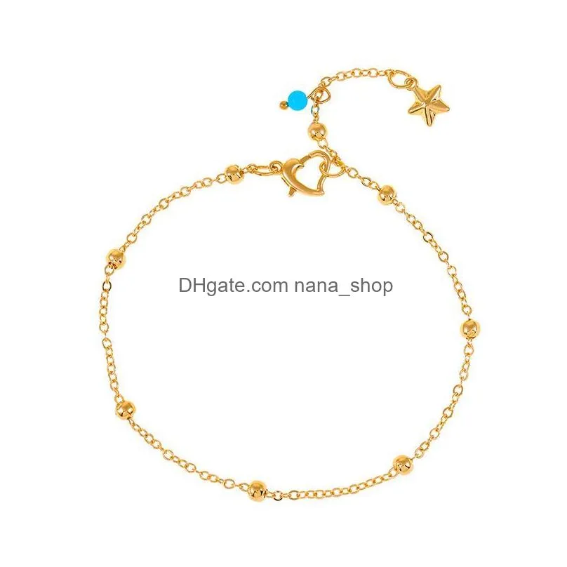 boho vintage simple star anklet for women adjustable anklets bracelet on leg foot beach jewelry gift