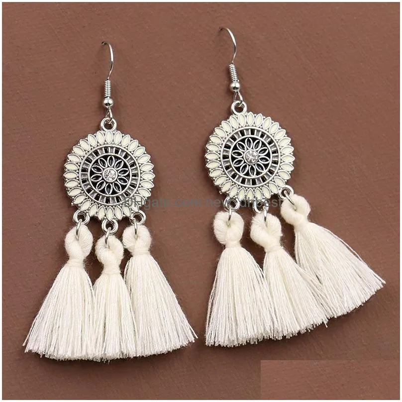 dangle tassel earrings women long fringe drop earring statement bohemian boho hanging accessories