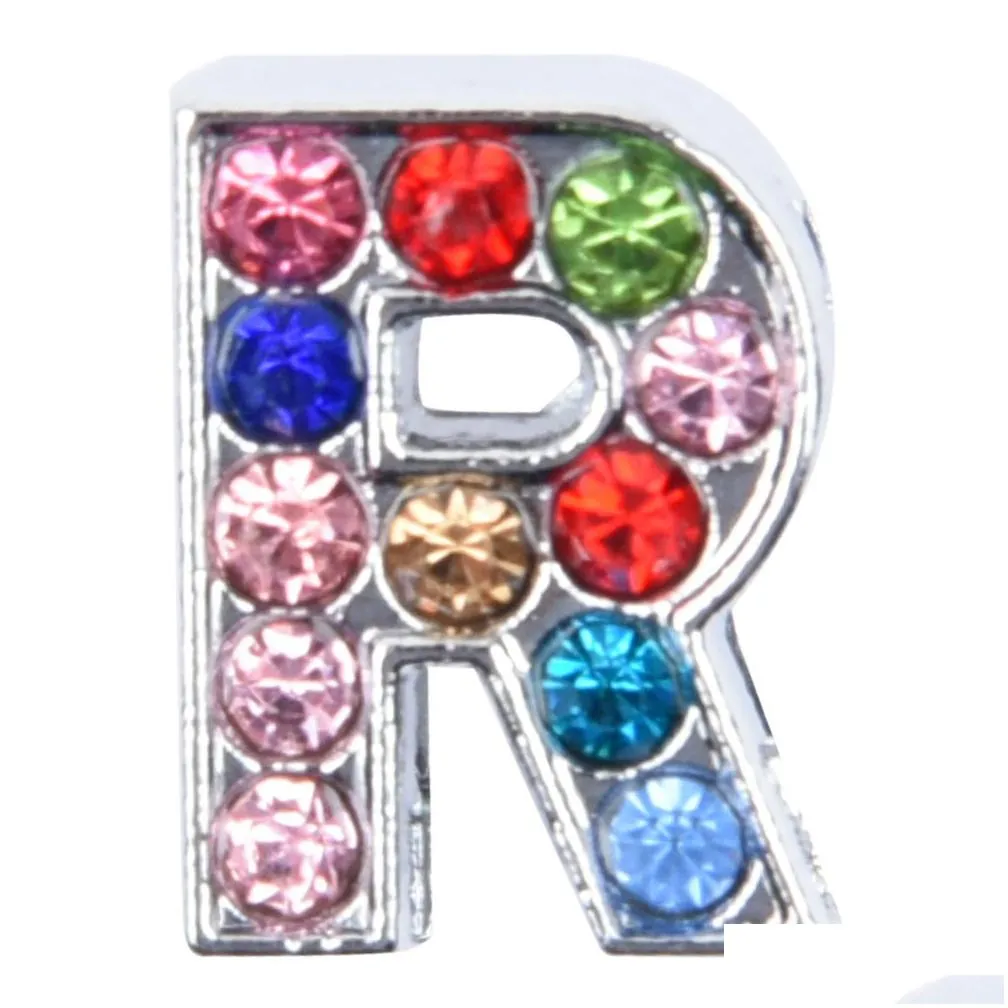 2022 custom designer metal bling colorful metal letter design charms for shoe ornaments