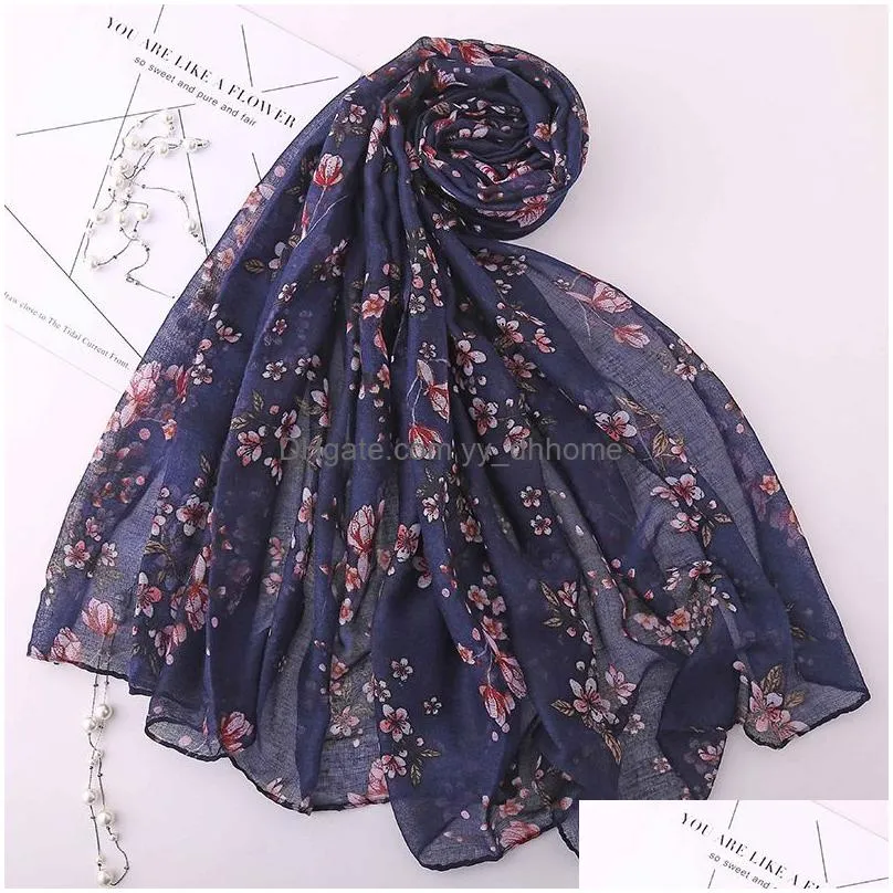 women spring autumn scarf fashion balinese scarves shawls and wraps lady foulard flower hijab stoles