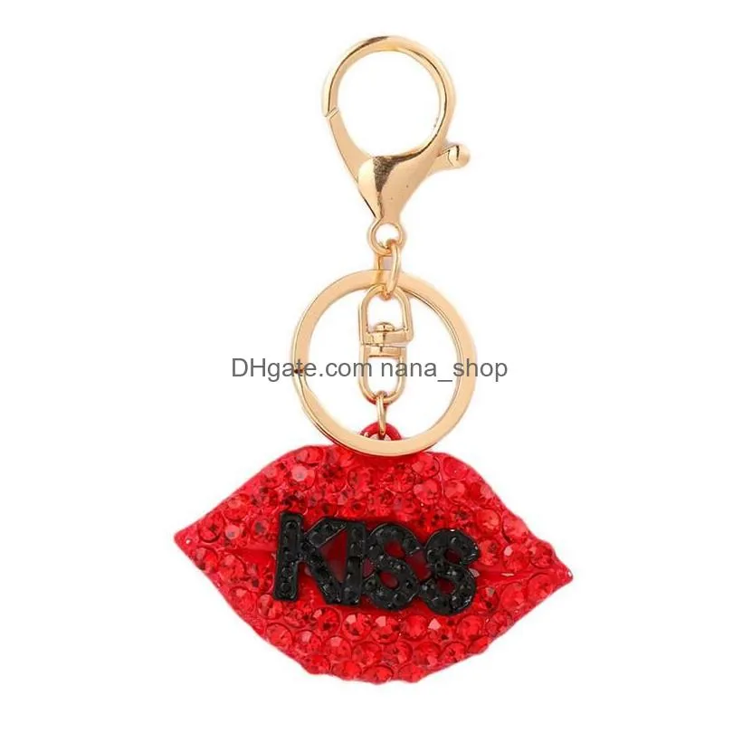 metal lips skeleton keychains men women fashion pendant keyring jewelry car key accessories halloween gift