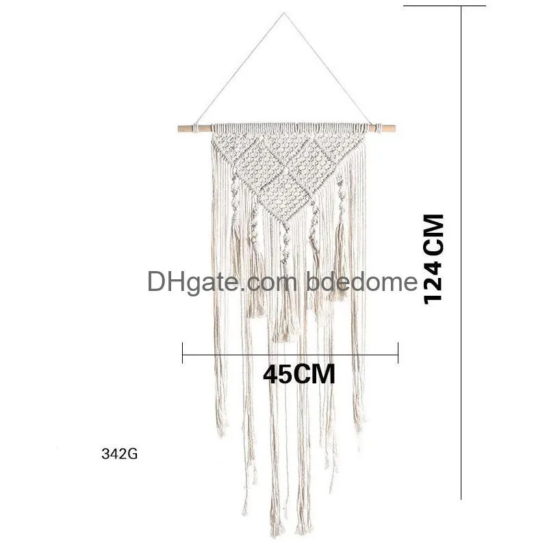 braid macrame wall hanging woven tassel curtain tapestry wall hanger boho home decor art tassel window hanging