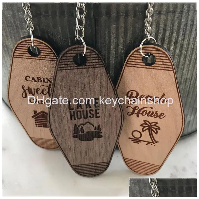 personalized gift bag charm custom keychain monogrammed engraved wood bar keychain for new driver home car realtor keys