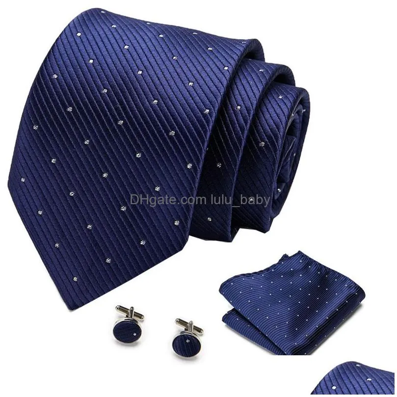 luxury mens ties floral black gold paisley necktie pocket square cufflinks set wedding party tie