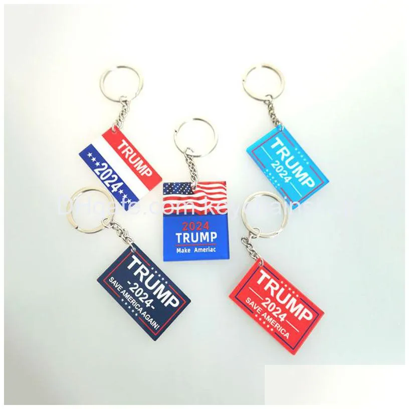 2024 us election keychain pendant home decor trump campaign slogan plastic keychain