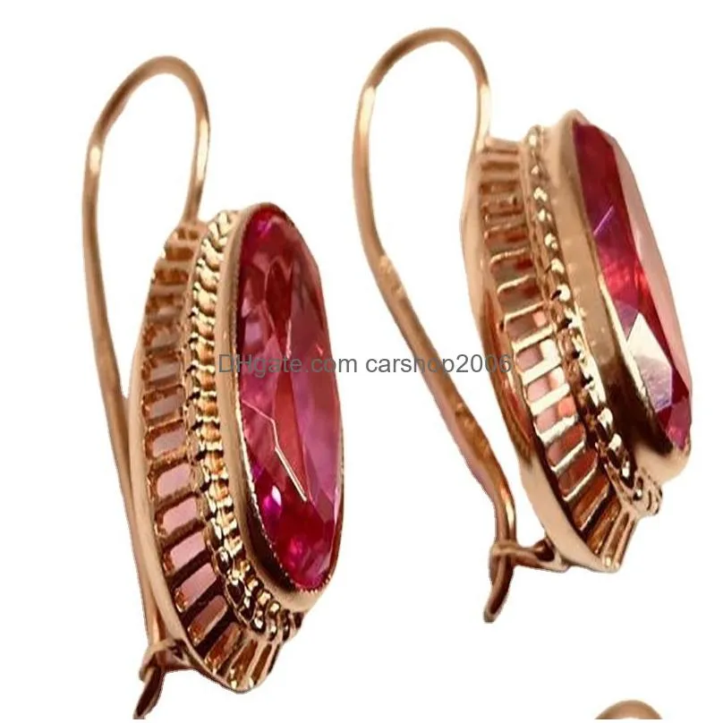 fashion ladies ear cuff luxury engagement wedding romantic jewelry hollow red crystal clips earrings