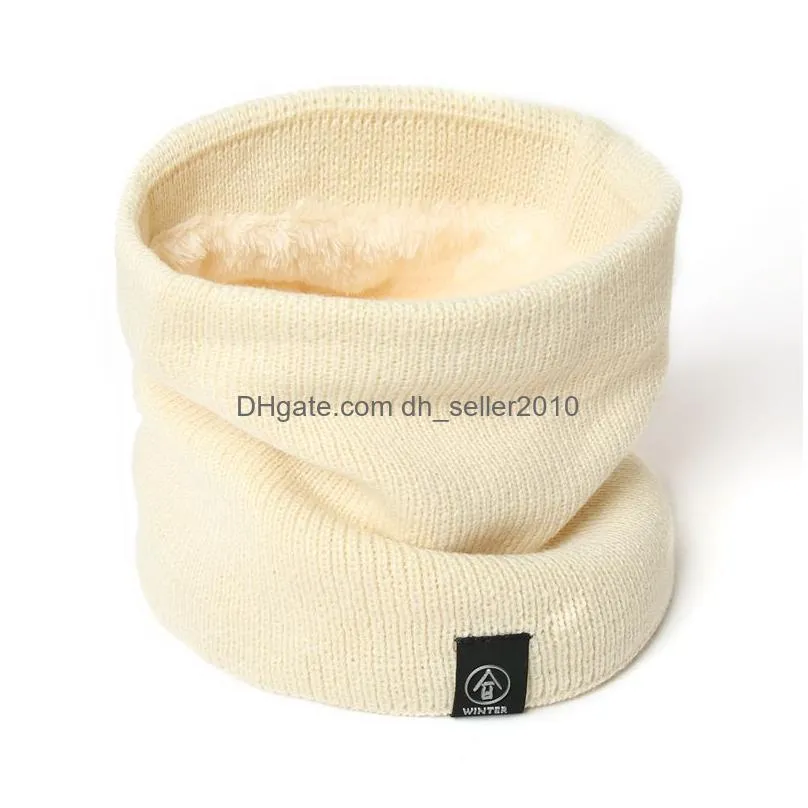 women knitted scarf solid winter snood scarves ladies warm thick uni men neck scarves ring