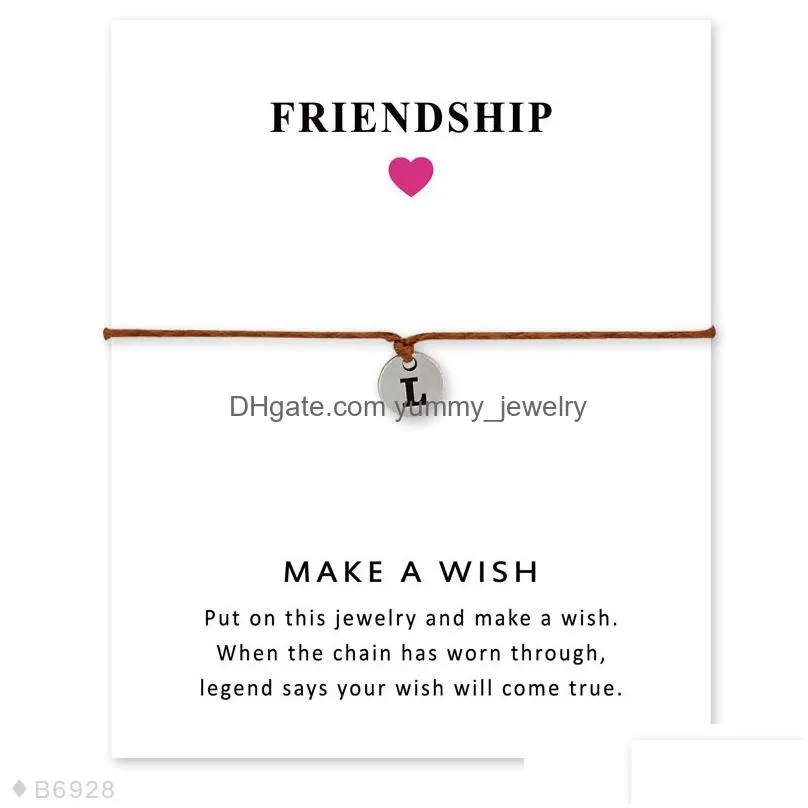 graduation birthday gift lucky friendship statement letter alphabet personalized letters initial mens bracelets for women