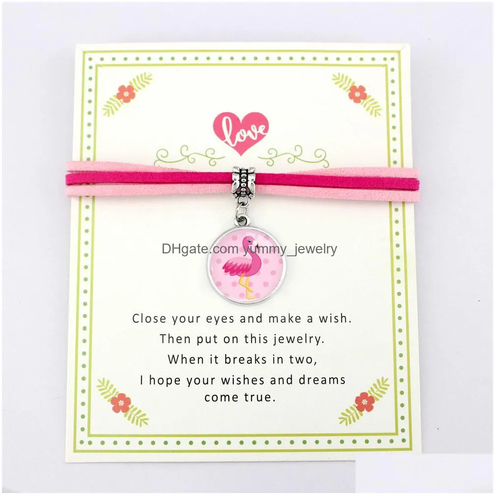 friendship engagement bridesmaid wedding graduation mothers mom gift make a flamingo charm bracelets for women