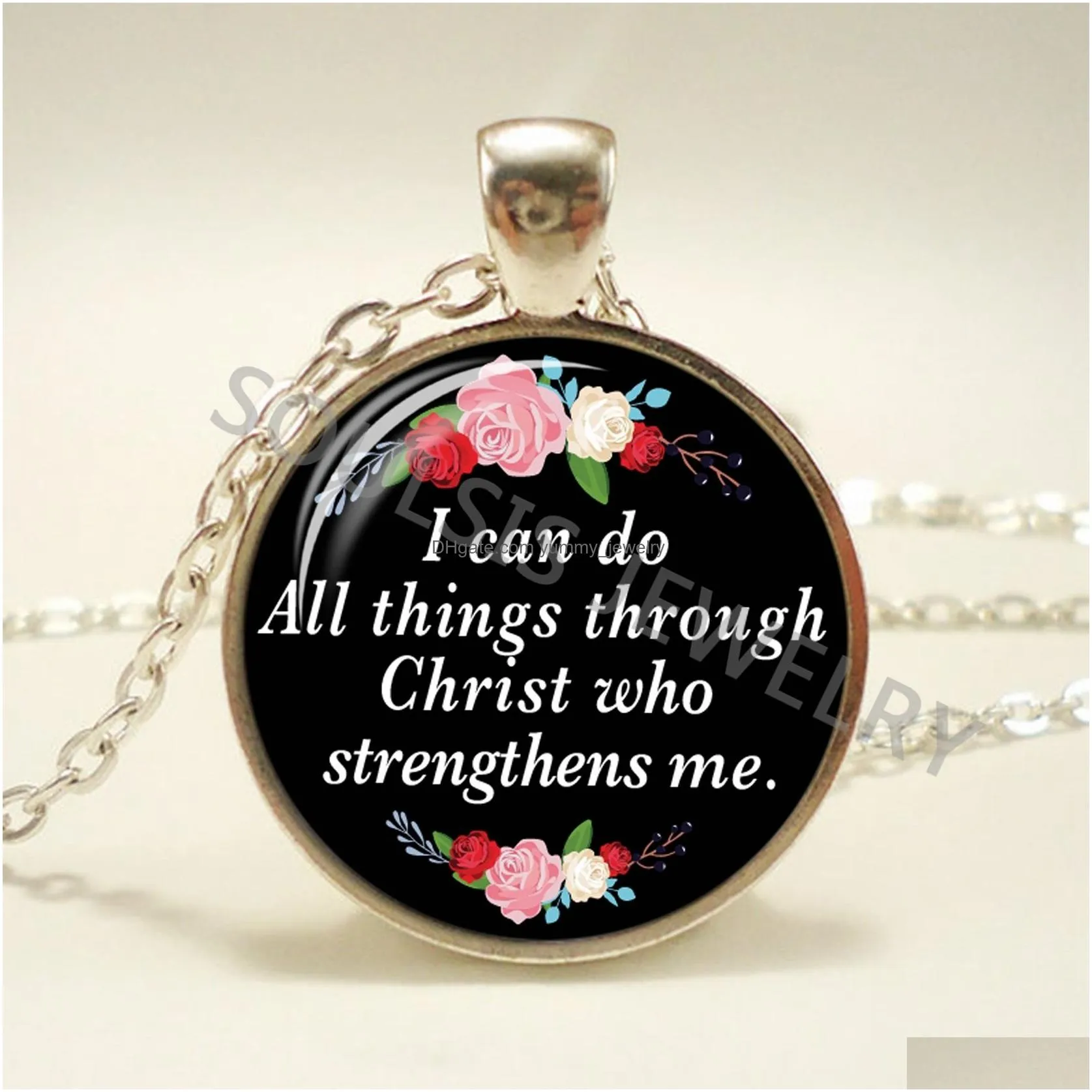 new fashion bible verse necklace with god all things are possible scripture quote jewelry for women men christian faith gift