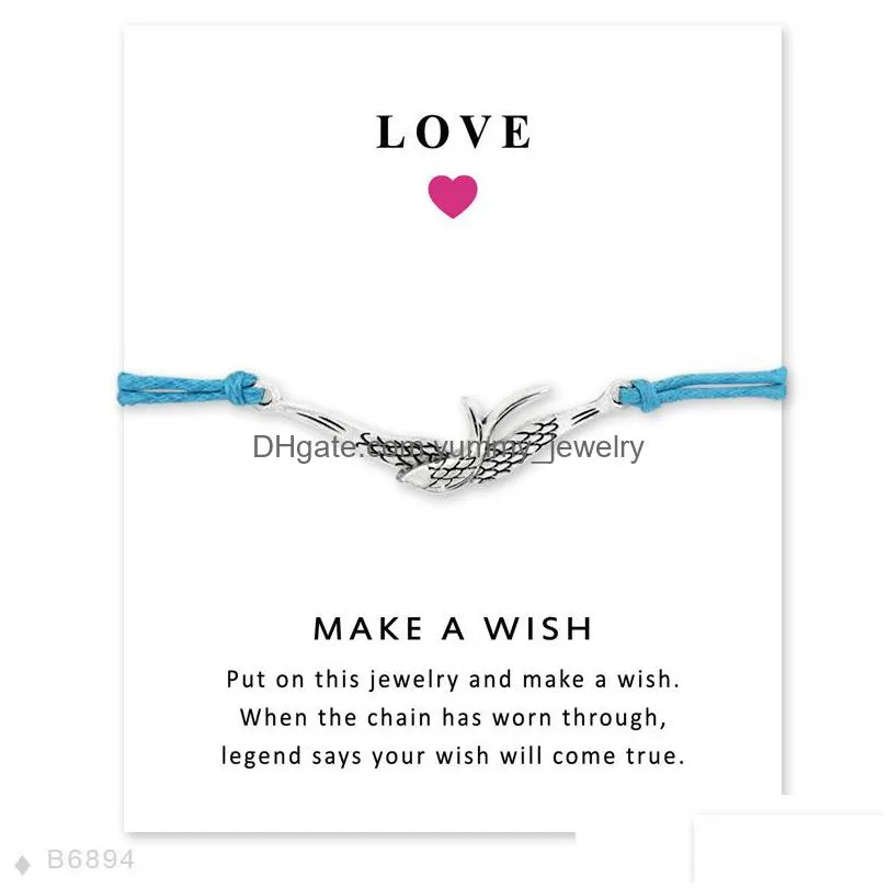 girls adjustable friendship bracelets statement jewelry with card make a silver spring swallows birds bracelets for women