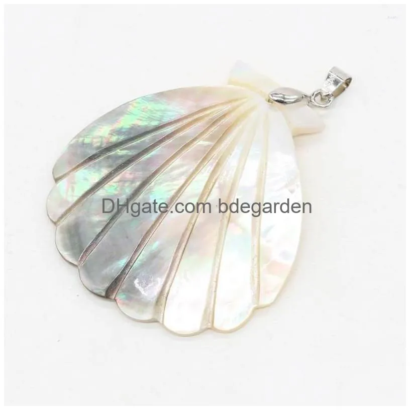 pendant necklaces natural mother-of-pearl art pendants scallop shape shell for trendy jewelry making diy necklace earrings crafts