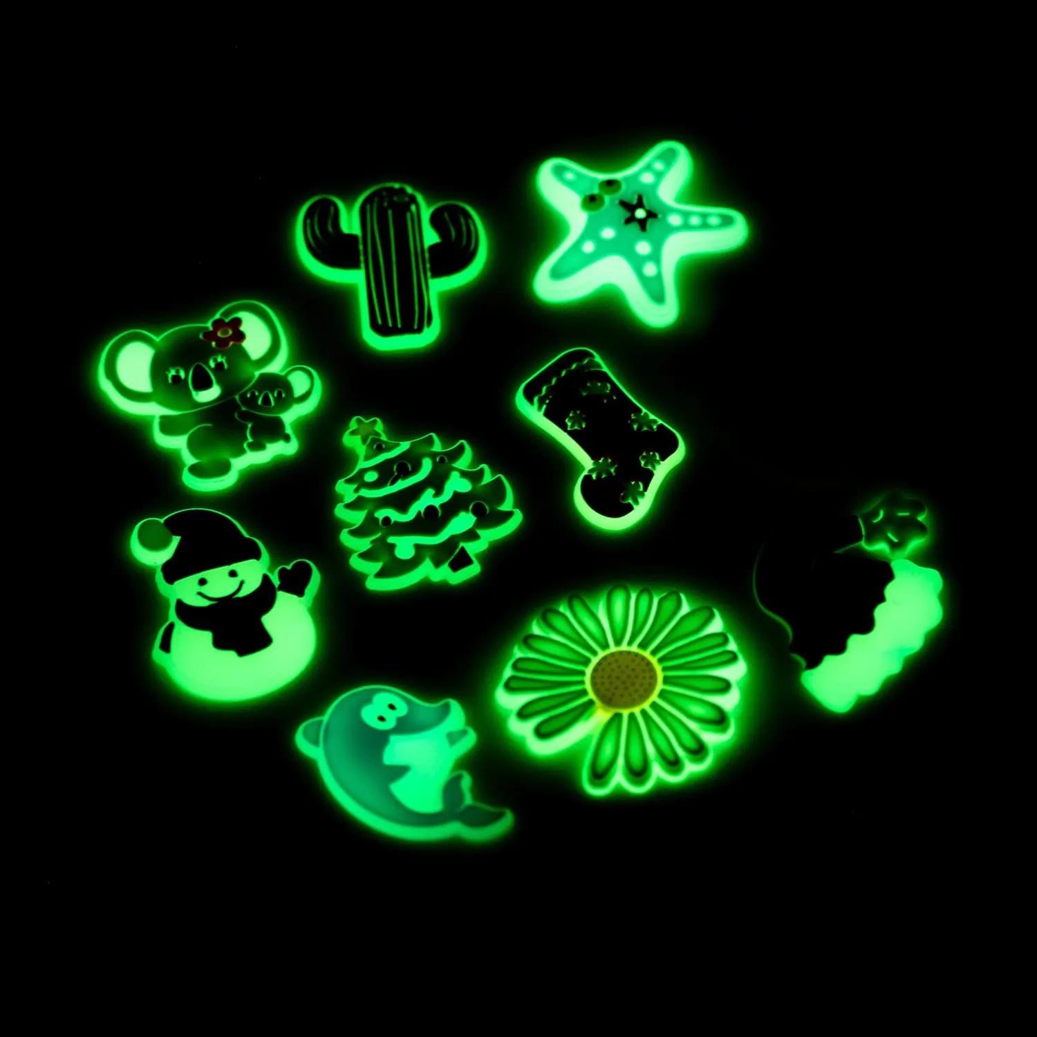 different shoe charms for clog garden shoe slippers contains glows in the dark unisex wristband shoe decoration party gifts
