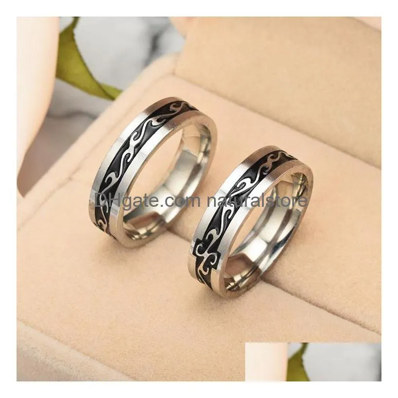dragon band rings stainless steel black for men women fashion jewelry gift will and sandy drop ship