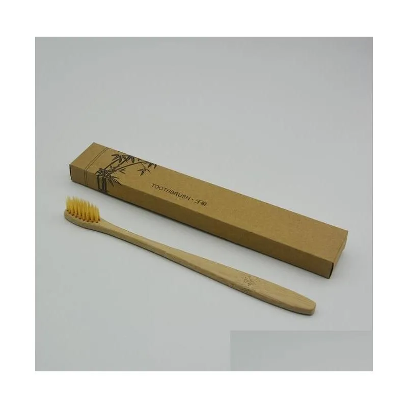 new fashion bamboo toothbrush crown environmentally toothbrush bamboo toothbrush soft nylon capitellum bamboo toothbrushes for hotel