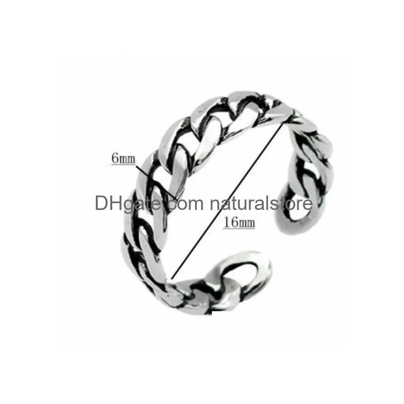 ancient silver chain band ring finger open adjustable rings for women fashion jewelry will and sandy
