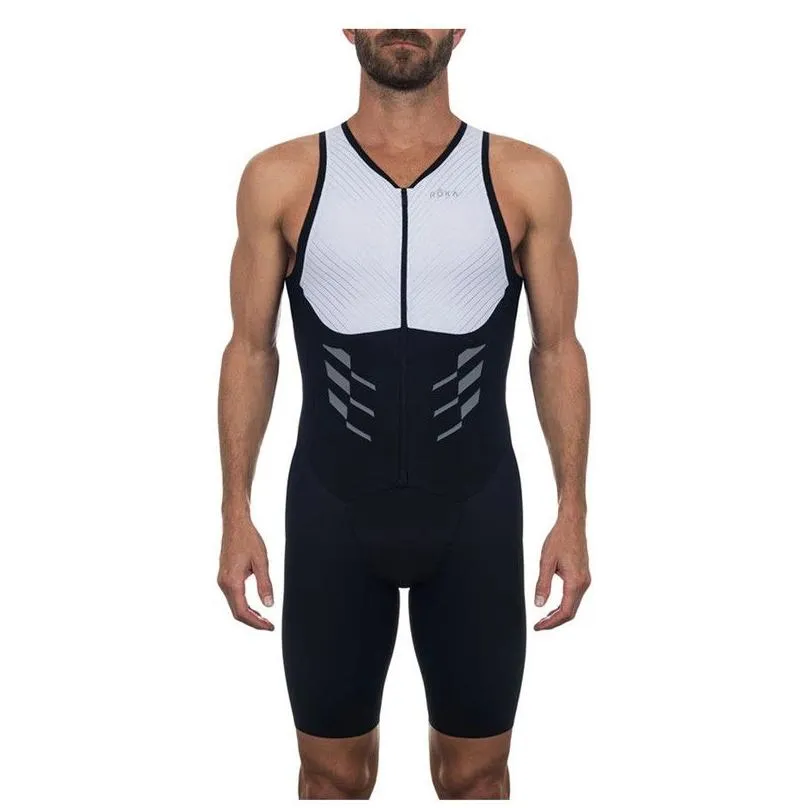 mens tracksuits roka triathlon mens sleeveless swimming and running sportswear bodysuit outdoor tights skin suit 220914