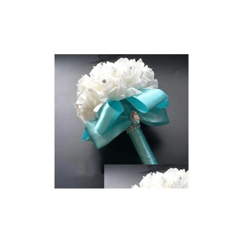 wedding flowers bridal bouquets bridesmaid flower rose centerpiece bouquet bride hydrangea artificial white supplieswedding