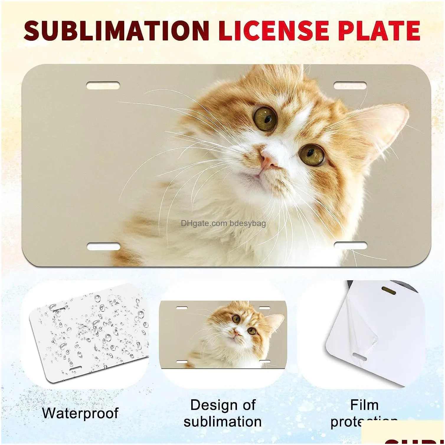 sublimation license plate blanks heat thermal transfer sheet diy picture metal aluminum automotive license plate plates tag for custom design