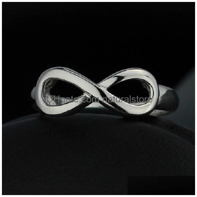 infinity silver ring band women wedding rings fashion gift 080288