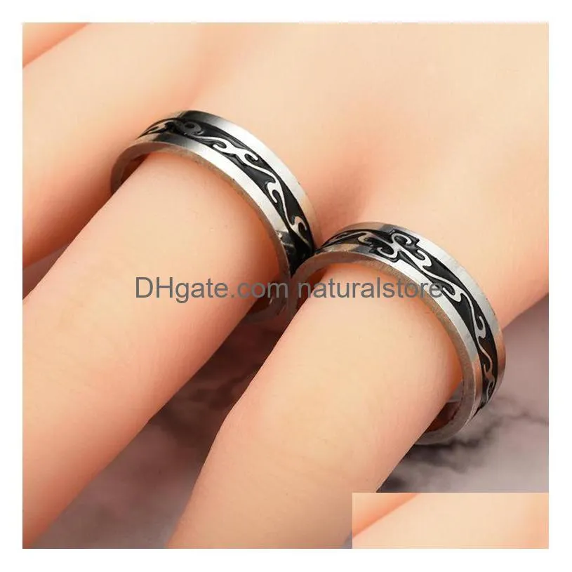 dragon band rings stainless steel black for men women fashion jewelry gift will and sandy drop ship