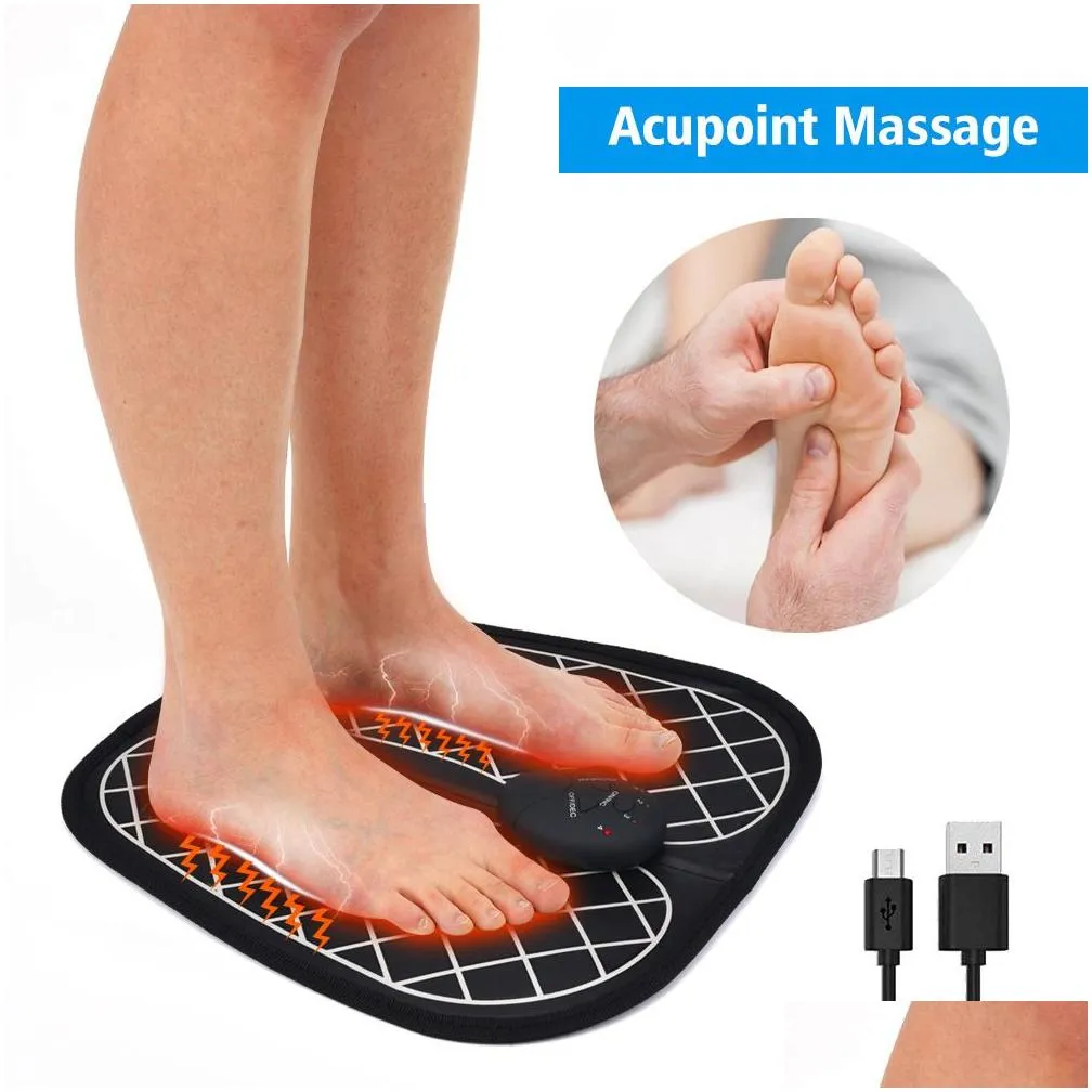 electric ems foot massage pad acupuncture stimulator pulse muscle massager feet massage cushion usb foot care tool machine